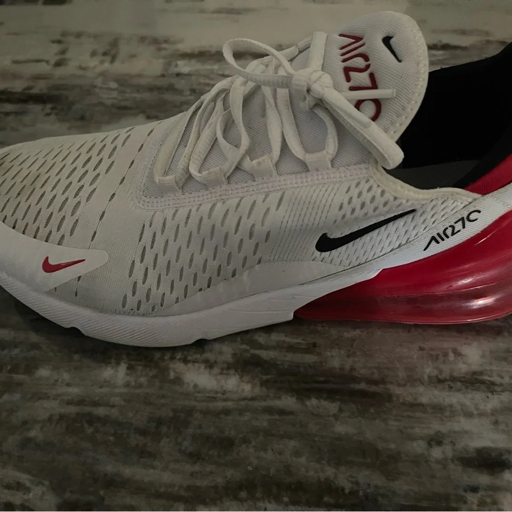 Nike Air Max 270 White with Red Accents - Picture 4 of 5